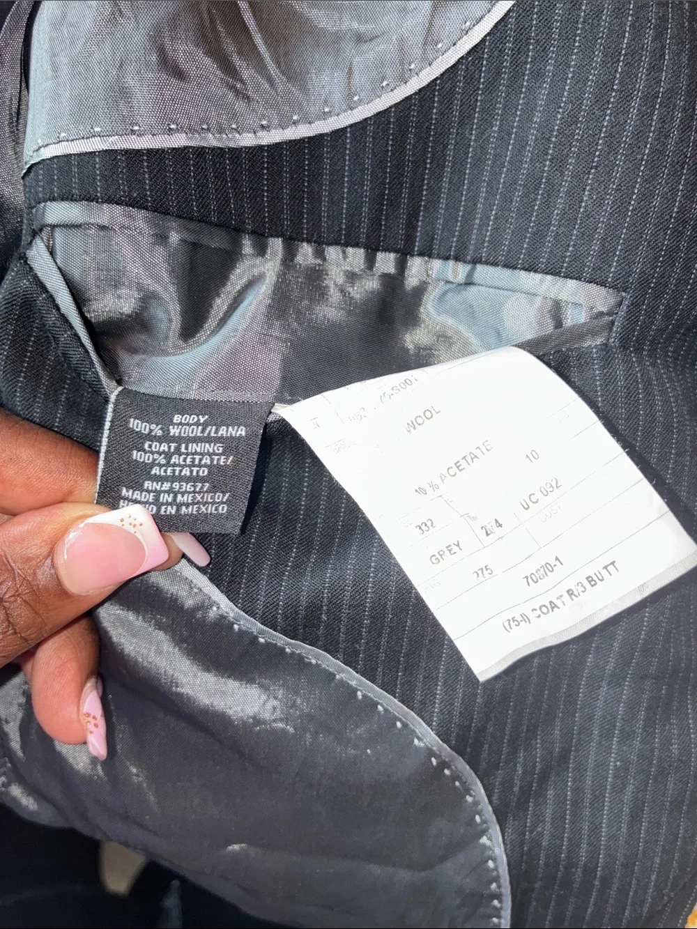 jf j.ferrar Black Pinstripe Sport Coat Blazer